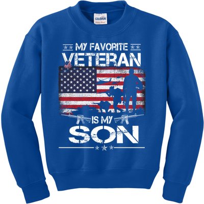 My Favorite Veteran Is My Son Meaningful Gift Flag Father Veterans Day Gift Kids Sweatshirt