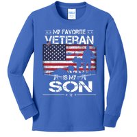 My Favorite Veteran Is My Son Meaningful Gift Flag Father Veterans Day Gift Kids Long Sleeve Shirt