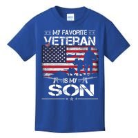 My Favorite Veteran Is My Son Meaningful Gift Flag Father Veterans Day Gift Kids T-Shirt