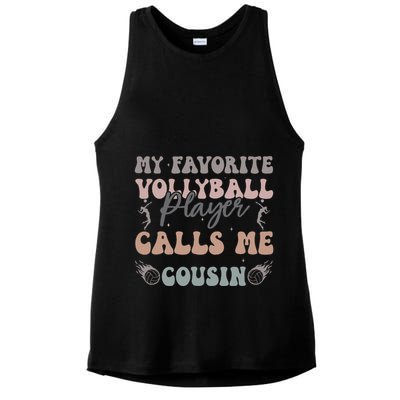 My Favorite Volleyball Player Calls Me Cousin Funny Cousins Ladies PosiCharge Tri-Blend Wicking Tank