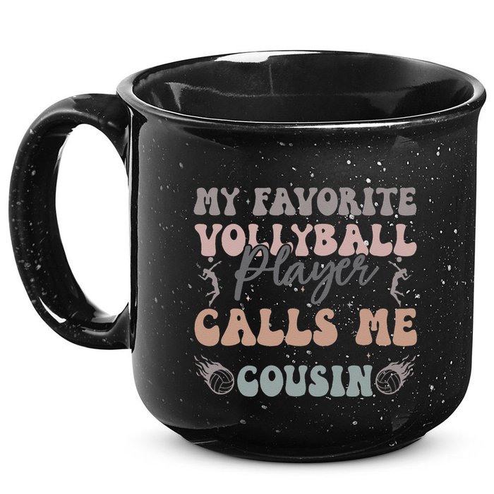 My Favorite Volleyball Player Calls Me Cousin Funny Cousins 15oz Campfire Ceramic Mug
