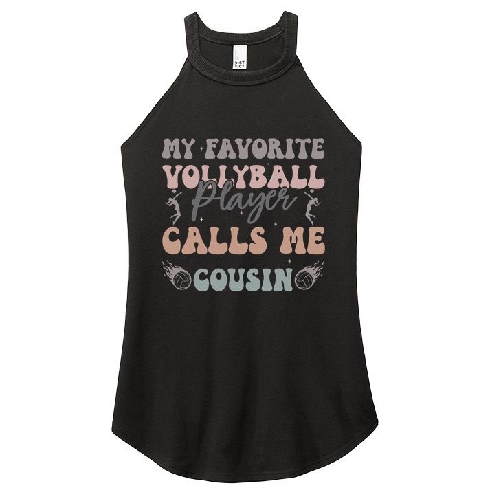My Favorite Volleyball Player Calls Me Cousin Funny Cousins Women's Perfect Tri Rocker Tank
