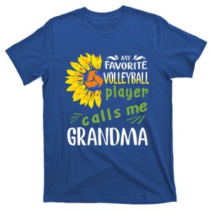 My Favorite Volleyball Player Calls Me Grandma Sunflower Gift T-Shirt