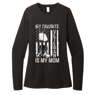 My Favorite Veteran Is My Mom Us Flag Veteran Proud Mother Womens CVC Long Sleeve Shirt