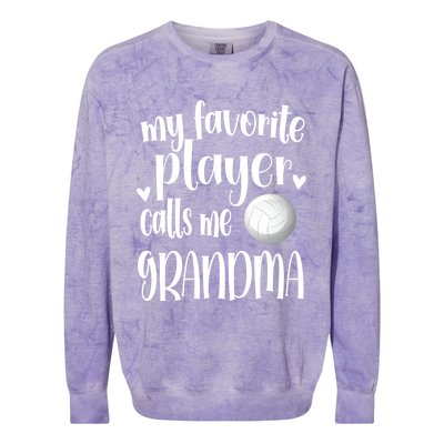 My Favorite Volleyball Player Calls Me Grandma Volleyball Funny Gift Colorblast Crewneck Sweatshirt