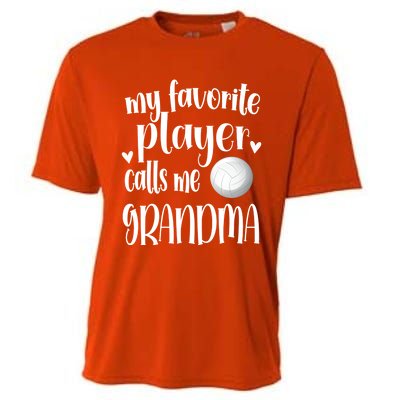 My Favorite Volleyball Player Calls Me Grandma Volleyball Funny Gift Cooling Performance Crew T-Shirt