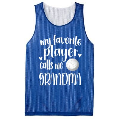 My Favorite Volleyball Player Calls Me Grandma Volleyball Funny Gift Mesh Reversible Basketball Jersey Tank