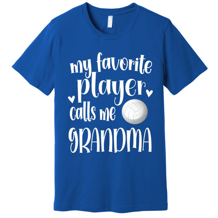 My Favorite Volleyball Player Calls Me Grandma Volleyball Funny Gift Premium T-Shirt