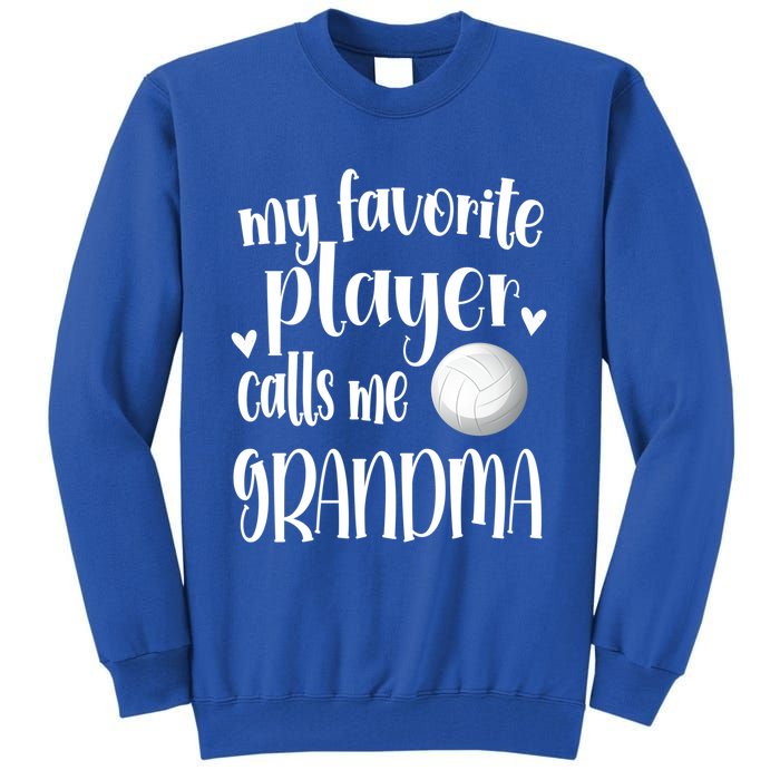 My Favorite Volleyball Player Calls Me Grandma Volleyball Funny Gift Tall Sweatshirt