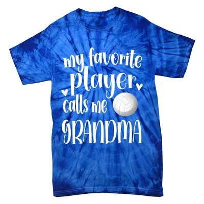 My Favorite Volleyball Player Calls Me Grandma Volleyball Funny Gift Tie-Dye T-Shirt