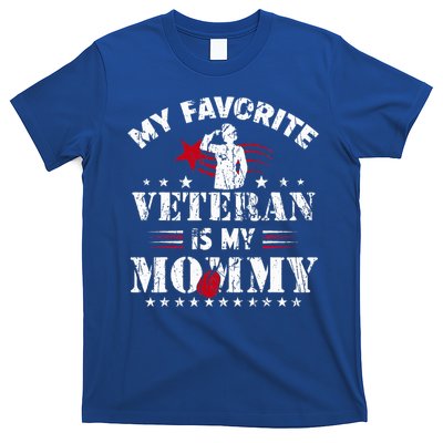 My Favorite Veteran Is My Mommy Usa Flag Vintage T-Shirt