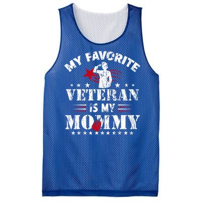 My Favorite Veteran Is My Mommy Usa Flag Vintage Mesh Reversible Basketball Jersey Tank