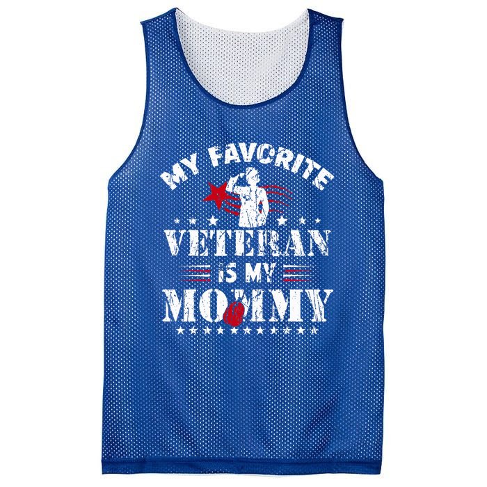 My Favorite Veteran Is My Mommy Usa Flag Vintage Mesh Reversible Basketball Jersey Tank