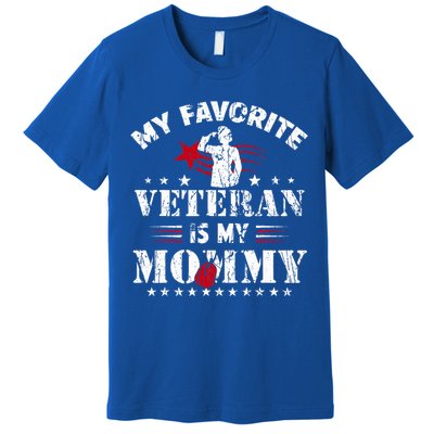 My Favorite Veteran Is My Mommy Usa Flag Vintage Premium T-Shirt