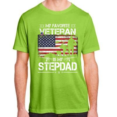 My Favorite Veteran Is My Stepdad Cool Gift Flag Father Veterans Day Cute Gift Adult ChromaSoft Performance T-Shirt