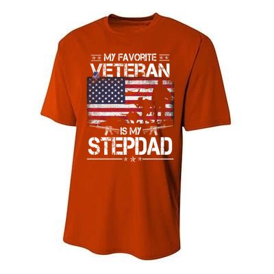 My Favorite Veteran Is My Stepdad Cool Gift Flag Father Veterans Day Cute Gift Performance Sprint T-Shirt