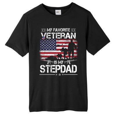 My Favorite Veteran Is My Stepdad Cool Gift Flag Father Veterans Day Cute Gift Tall Fusion ChromaSoft Performance T-Shirt