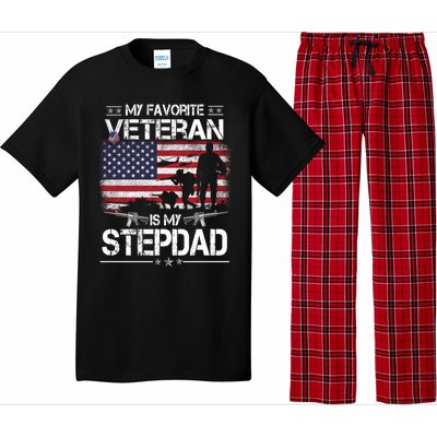 My Favorite Veteran Is My Stepdad Cool Gift Flag Father Veterans Day Cute Gift Pajama Set