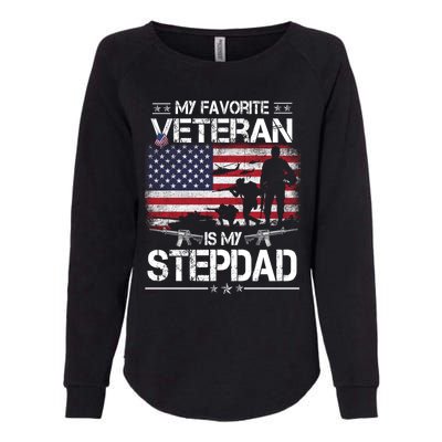 My Favorite Veteran Is My Stepdad Cool Gift Flag Father Veterans Day Cute Gift Womens California Wash Sweatshirt