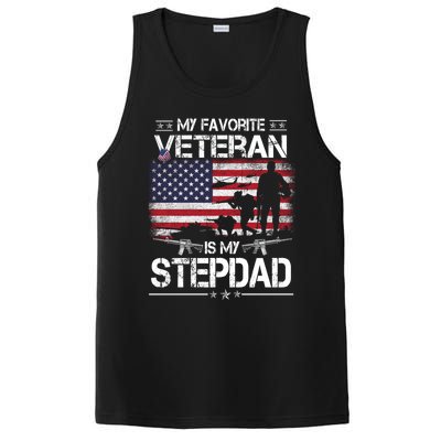 My Favorite Veteran Is My Stepdad Cool Gift Flag Father Veterans Day Cute Gift PosiCharge Competitor Tank