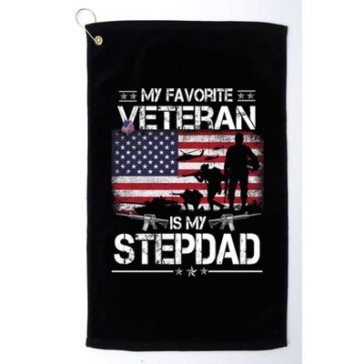 My Favorite Veteran Is My Stepdad Cool Gift Flag Father Veterans Day Cute Gift Platinum Collection Golf Towel