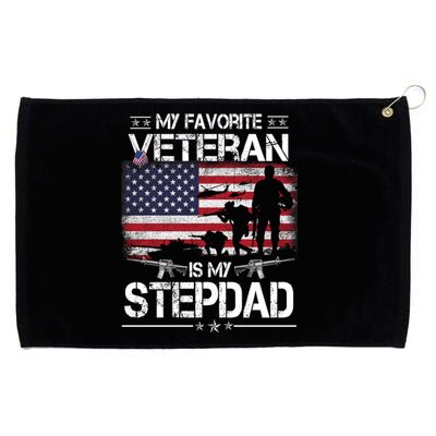 My Favorite Veteran Is My Stepdad Cool Gift Flag Father Veterans Day Cute Gift Grommeted Golf Towel