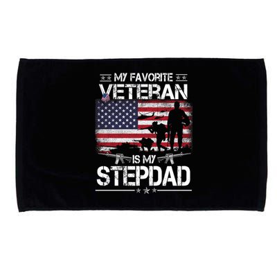 My Favorite Veteran Is My Stepdad Cool Gift Flag Father Veterans Day Cute Gift Microfiber Hand Towel