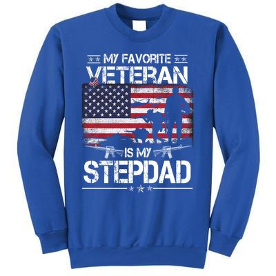 My Favorite Veteran Is My Stepdad Cool Gift Flag Father Veterans Day Cute Gift Sweatshirt