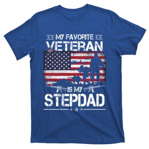 My Favorite Veteran Is My Stepdad Cool Gift Flag Father Veterans Day Cute Gift T-Shirt