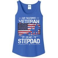 My Favorite Veteran Is My Stepdad Cool Gift Flag Father Veterans Day Cute Gift Ladies Essential Tank