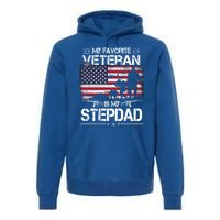 My Favorite Veteran Is My Stepdad Cool Gift Flag Father Veterans Day Cute Gift Premium Hoodie