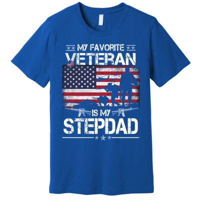 My Favorite Veteran Is My Stepdad Cool Gift Flag Father Veterans Day Cute Gift Premium T-Shirt