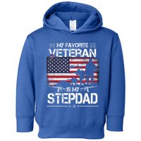 My Favorite Veteran Is My Stepdad Cool Gift Flag Father Veterans Day Cute Gift Toddler Hoodie