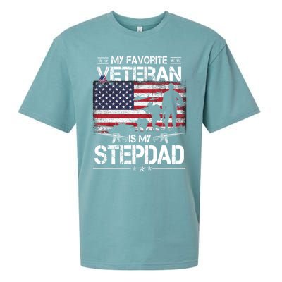 My Favorite Veteran Is My Stepdad Cool Gift Flag Father Veterans Day Cute Gift Sueded Cloud Jersey T-Shirt