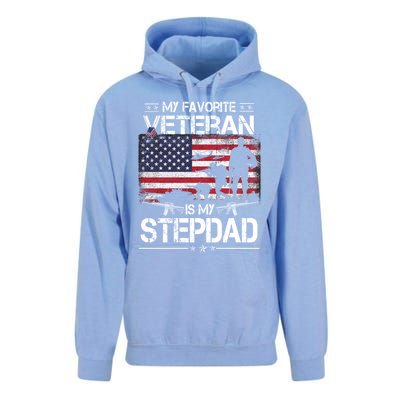 My Favorite Veteran Is My Stepdad Cool Gift Flag Father Veterans Day Cute Gift Unisex Surf Hoodie