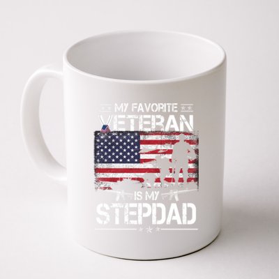 My Favorite Veteran Is My Stepdad Cool Gift Flag Father Veterans Day Cute Gift Coffee Mug