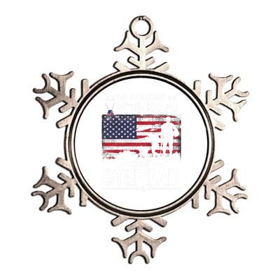 My Favorite Veteran Is My Stepdad Cool Gift Flag Father Veterans Day Cute Gift Metallic Star Ornament