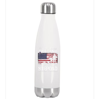 My Favorite Veteran Is My Stepdad Cool Gift Flag Father Veterans Day Cute Gift Stainless Steel Insulated Water Bottle