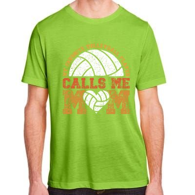 My Favorite Volleyball Player Calls Me Mom Retro Vintage Gift Adult ChromaSoft Performance T-Shirt