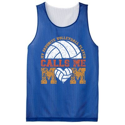 My Favorite Volleyball Player Calls Me Mom Retro Vintage Gift Mesh Reversible Basketball Jersey Tank