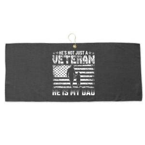 Military Family Veteran Support My Dad US Veteran My Hero Large Microfiber Waffle Golf Towel