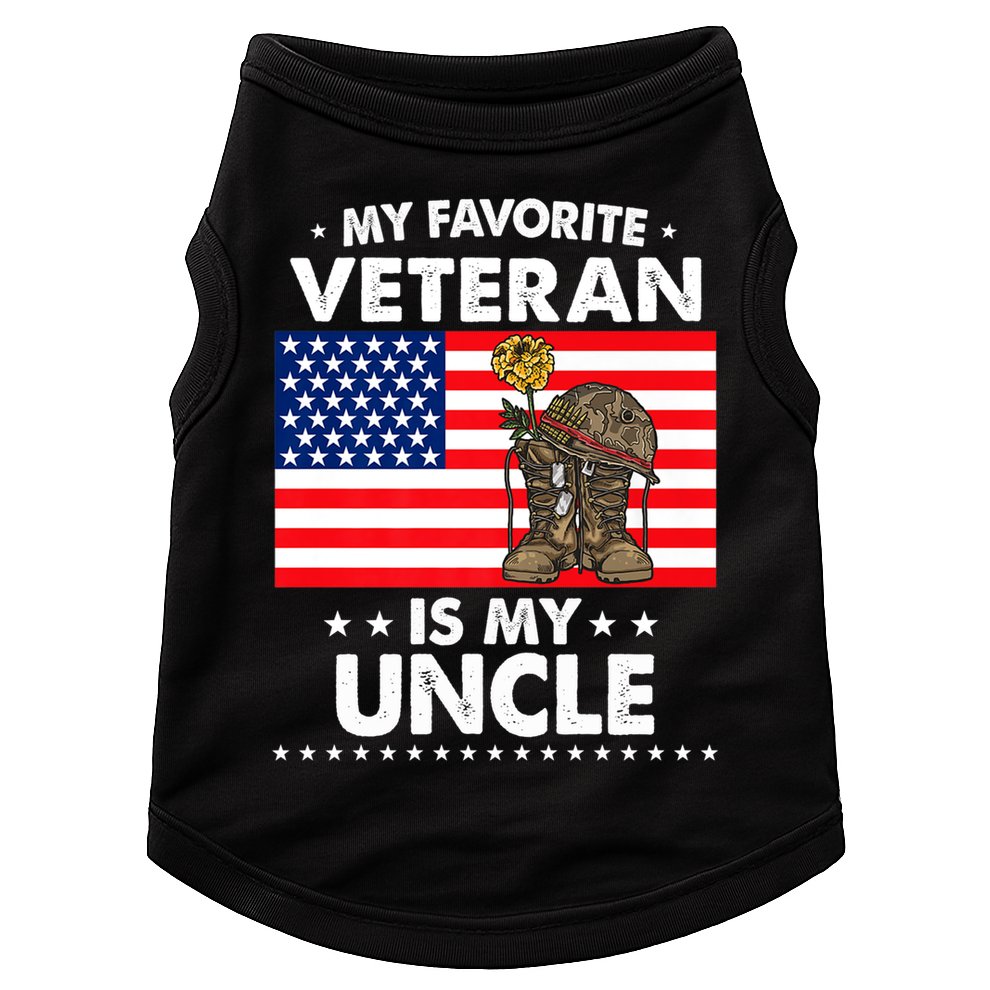 My Favorite Veteran Is My Uncle Proud Uncle Veterans Day Funny Gift Doggie Tank