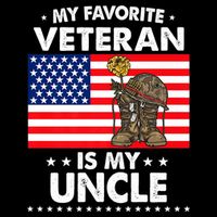 My Favorite Veteran Is My Uncle Proud Uncle Veterans Day Funny Gift 7-Panel Snapback Hat