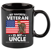 My Favorite Veteran Is My Uncle Proud Uncle Veterans Day Funny Gift 11oz C Handle Ceramic Mug