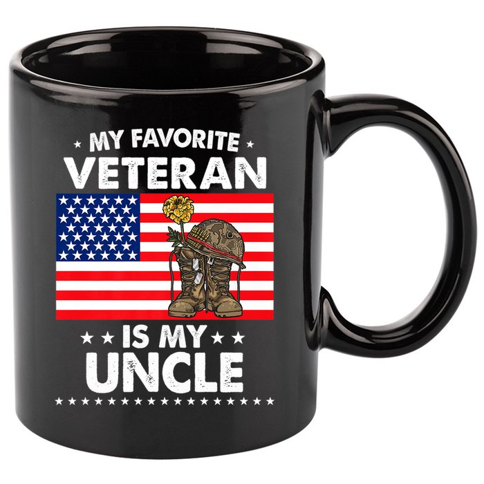 My Favorite Veteran Is My Uncle Proud Uncle Veterans Day Funny Gift 11oz C Handle Ceramic Mug