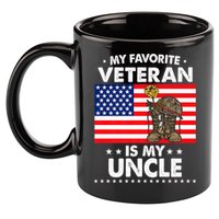 My Favorite Veteran Is My Uncle Proud Uncle Veterans Day Funny Gift 11oz C Handle Ceramic Mug