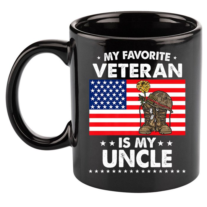 My Favorite Veteran Is My Uncle Proud Uncle Veterans Day Funny Gift 11oz C Handle Ceramic Mug