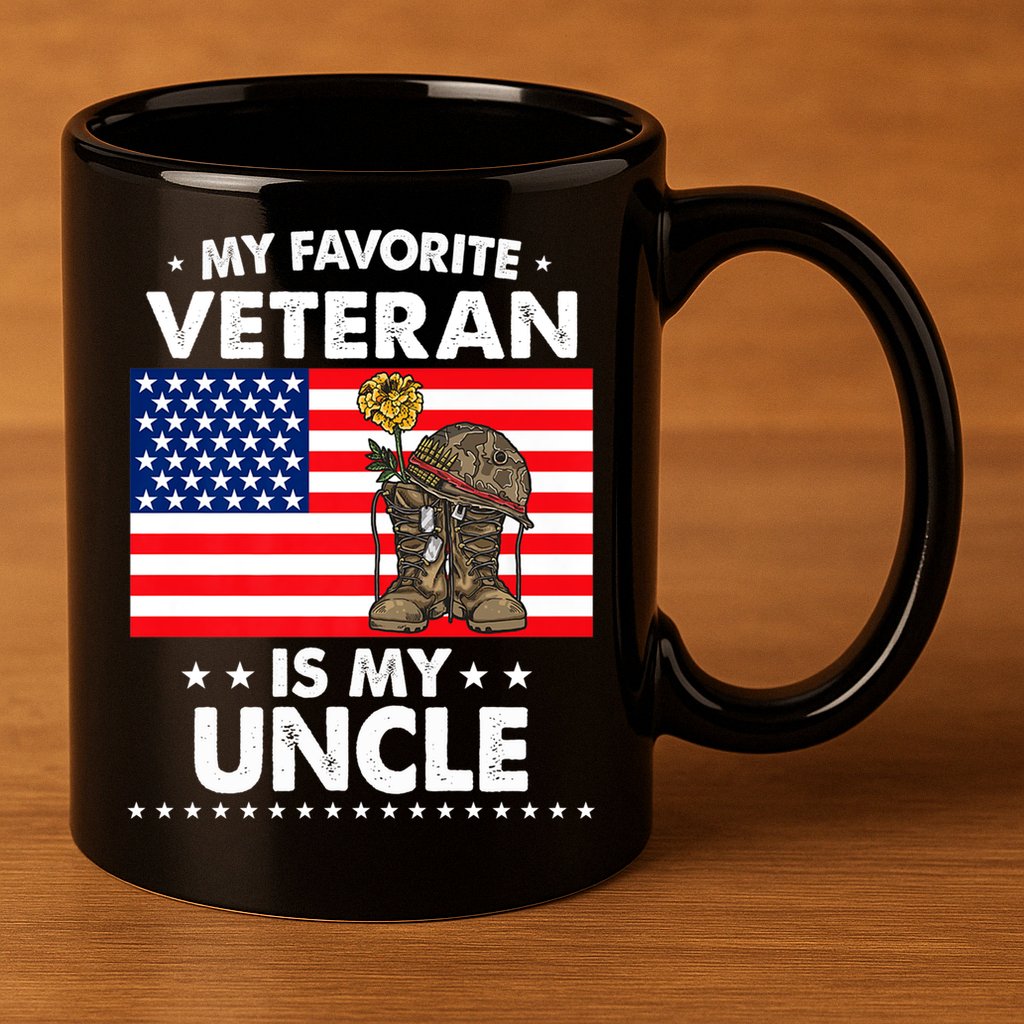 My Favorite Veteran Is My Uncle Proud Uncle Veterans Day Funny Gift 11oz C Handle Ceramic Mug