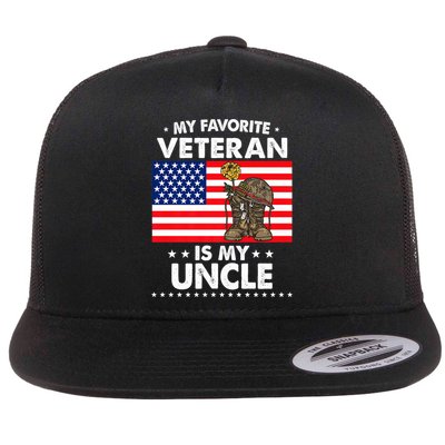 My Favorite Veteran Is My Uncle Proud Uncle Veterans Day Funny Gift Flatbill Hat