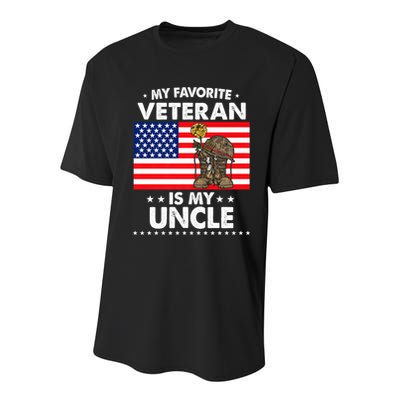 My Favorite Veteran Is My Uncle Proud Uncle Veterans Day Funny Gift Youth Performance Sprint T-Shirt